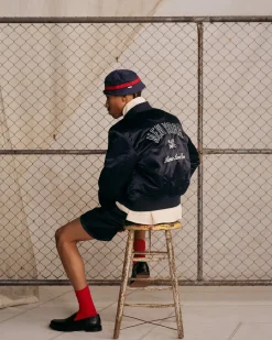 Aimé Leon Dore ALD / New York Yankees Satin Varsity Jacket><noscript><img width=