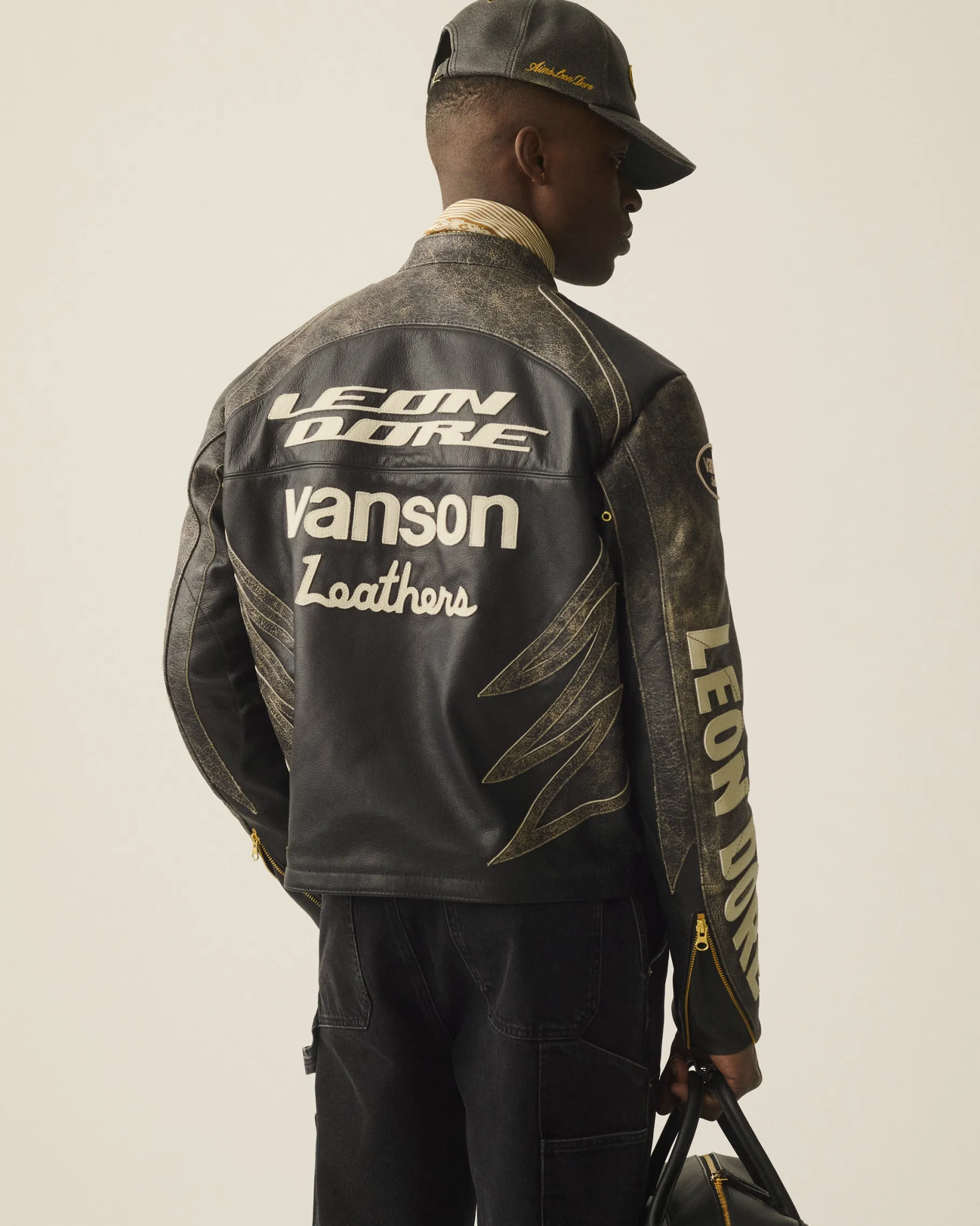 Aimé Leon Dore ALD / Vanson Distressed Leather Moto Jacket> Outerwear