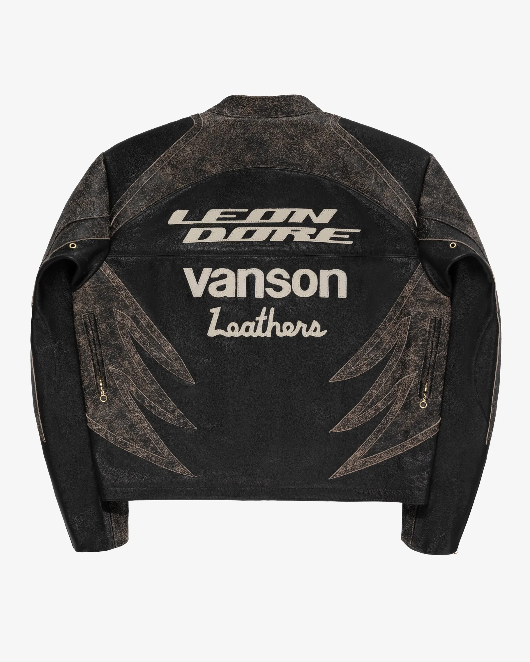 Aimé Leon Dore ALD / Vanson Distressed Leather Moto Jacket> Outerwear