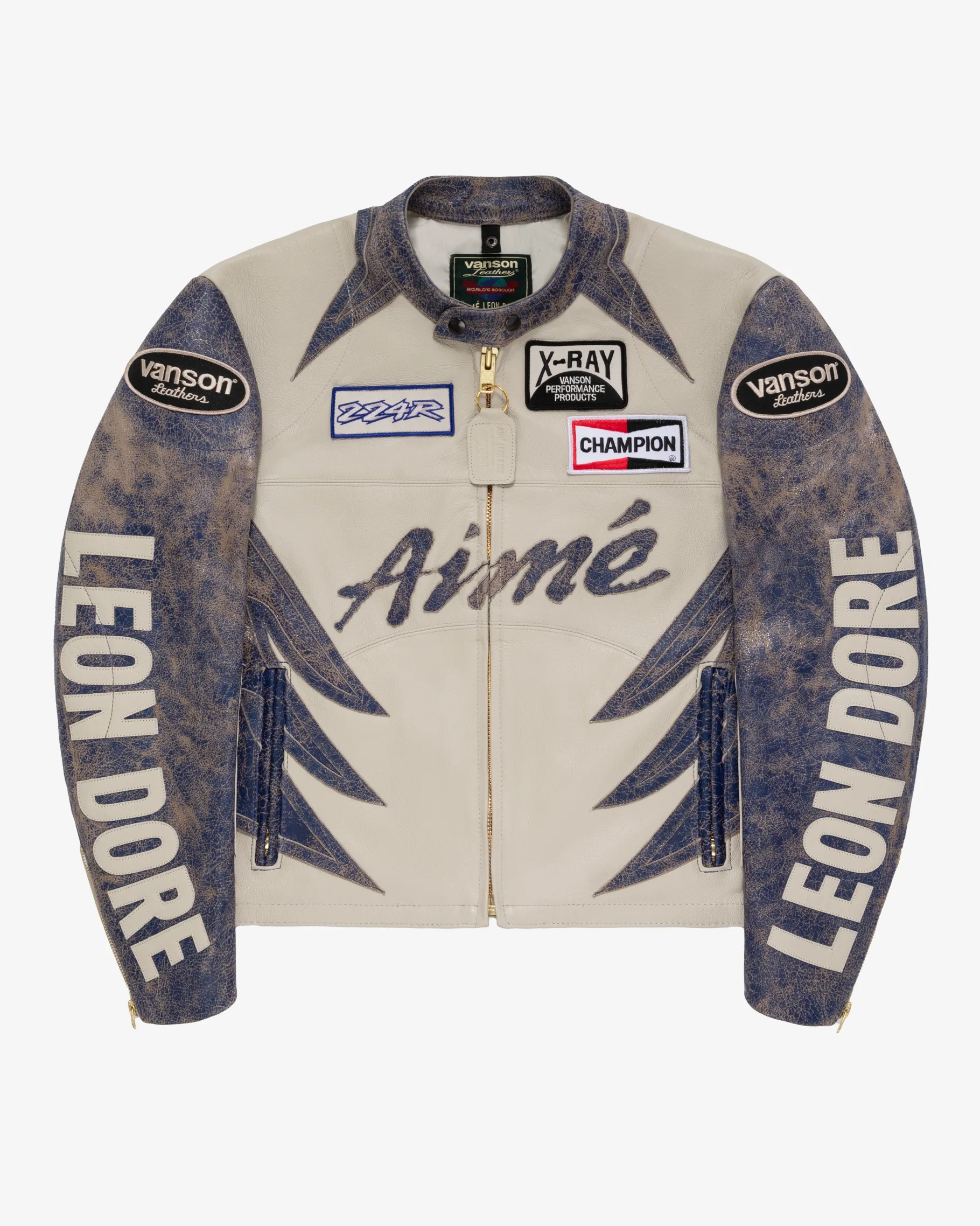 Aimé Leon Dore ALD / Vanson Distressed Leather Moto Jacket> Outerwear