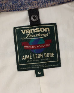 Aimé Leon Dore ALD / Vanson Distressed Leather Moto Jacket><noscript><img width=