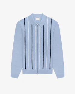 Aimé Leon Dore Jacquard Stripe Polo Cardigan> Sweaters