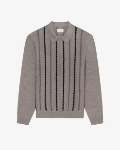 Aimé Leon Dore Jacquard Stripe Polo Cardigan> Sweaters