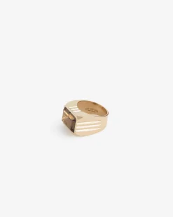 Aimé Leon Dore 14Kt Gold Smoky Quartz Signet  Ring> Jewelry