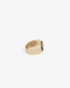 Aimé Leon Dore 14Kt Gold Smoky Quartz Signet  Ring><noscript><img width=