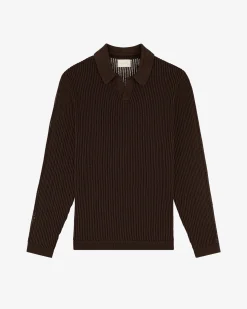 Aimé Leon Dore Long-Sleeve Mesh Knit Polo> Sweaters