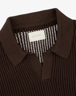 Aimé Leon Dore Long-Sleeve Mesh Knit Polo> Sweaters
