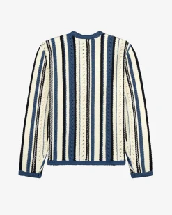Aimé Leon Dore Striped Eyelet Crewneck Sweater><noscript><img width=